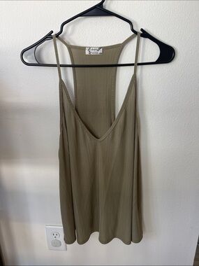 Free People Women's Olive Green Ribbed Cami